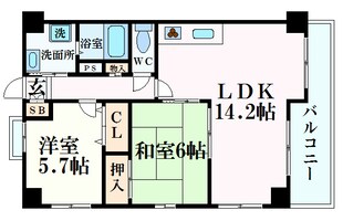 西宮北口駅 徒歩10分 8階の物件間取画像